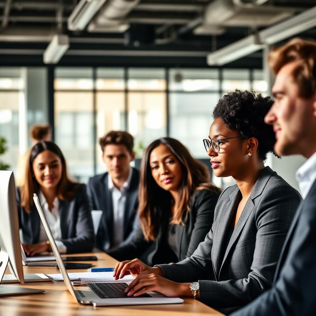 Équipe Amploi en réunion dans les bureaux